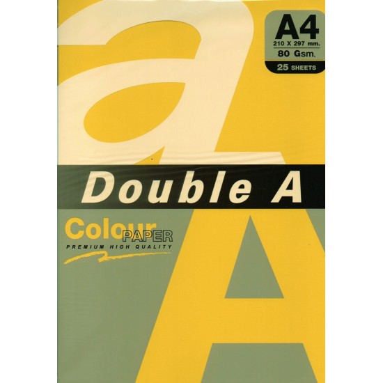 Hartie Color Pentru Copiator A4, 80g/mp, 25coli/top, Double A - Lemon Intens