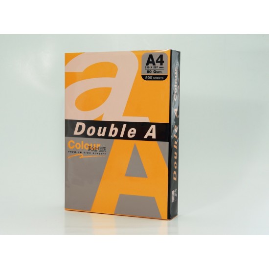 Hartie Color Pentru Copiator A4, 75g/mp, 500coli/top, Double A - Portocaliu Neon