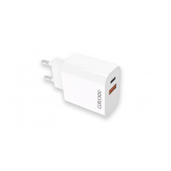 Incarcator Priza, 20w, Usb-c + Usb-a Fast Charging - Alb