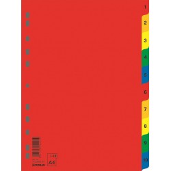 Index Plastic Color, Numeric 1-10, Extra Wide, A4+, 120 Microni, Donau