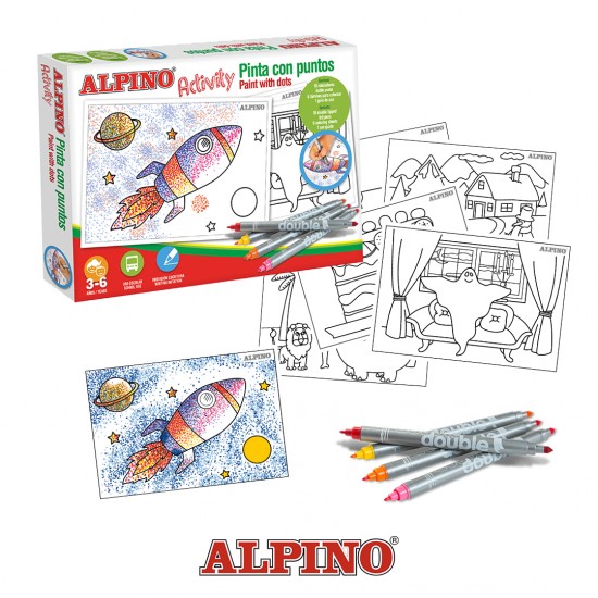 Cutie Cu Articole Creative Pentru Copii, Alpino Activity - Paint With Dots
