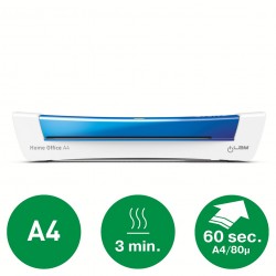 Laminator Leitz Ilam Home Office, A4, Kit Folii Laminare Inclus, Albastru Laminator Leitz Ilam Home Office, A4, Kit Folii Laminare Inclus, Albastru