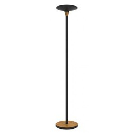 Lampa De Podea Cu Picior, Cu Led, Unilux Baly - Neagra/bambus