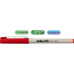 Liner Artline 210, Varf Fetru 0.6mm - Rosu