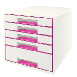 Cabinet Cu Sertare Leitz Wow, 5 Sertare - Alb/roz