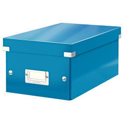 Cutie Depozitare Leitz Wow Click & Store, Carton Laminat, Pliabila, Cu Capac, 20x14x35 Cm, Albastru