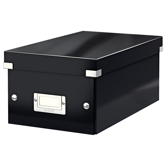 Cutie Depozitare Leitz Wow Click & Store, Carton Laminat, Pliabila, Cu Capac, 20x14x35 Cm, Negru