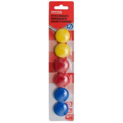 Magneti Forma Rotunda, Diametru 30mm, 6 Buc/blister, Office Products - Culori Asortate