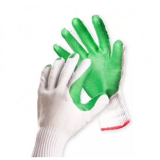 Manusi Protectie Brick, Standard En420, En-388:3232, Degete Cauciucate Cu Latex - Marimea 10 - Alb C