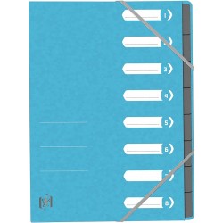 Mapa Carton Pentru Sortare Cu 8 Separatoare Si Index, Elastic Pe Colturi, Oxford Top File - Bleu