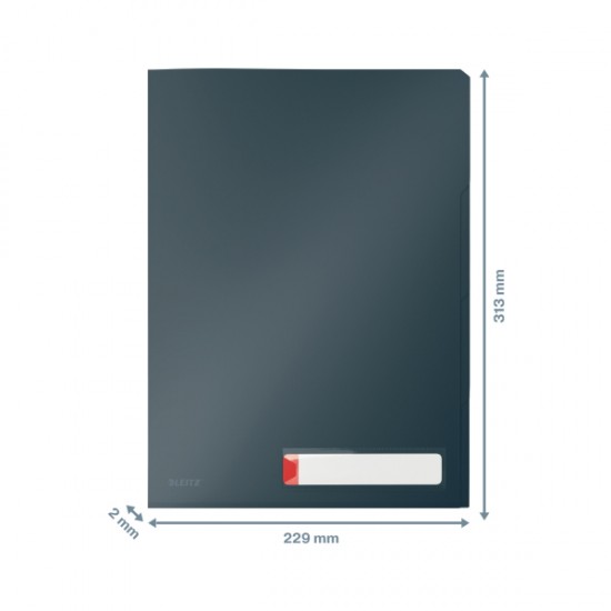Mapa Leitz Cosy, Cu Eticheta Si 3 Separatoare, Pp, A4, 40 Coli, Gri Antracit
