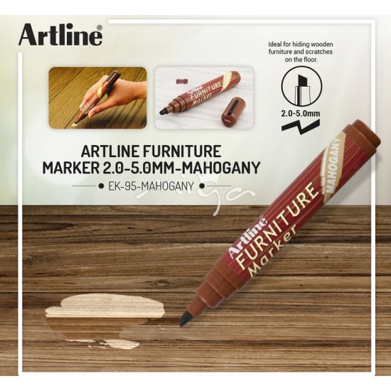 Marker Artline 95, Pentru Mobilier Din Lemn (retusuri), Corp Plastic, Varf Tesit 2.0-5.0mm - Mahon