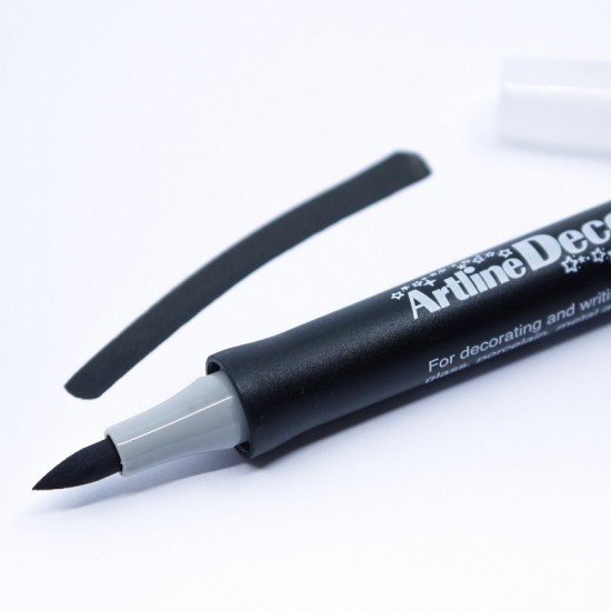Marker Artline Decorite, Varf Flexibil (tip Pensula) - Negru