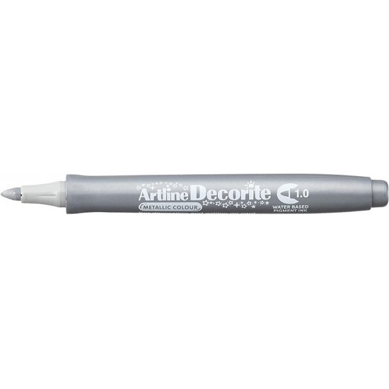 Marker Artline Decorite, Varf Rotund 1.0mm - Argintiu