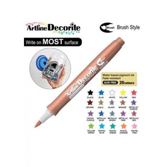 Marker Artline Decorite, Varf Flexibil (tip Pensula) - Bronz