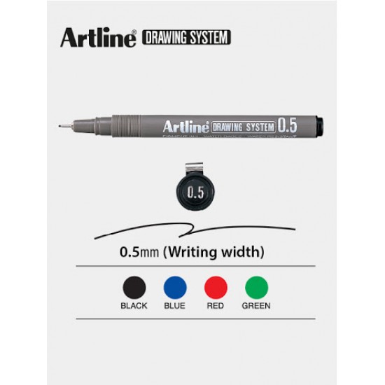 Marker Pentru Desen Tehnic Artline, Varf Fetru 0.5mm - Negru
