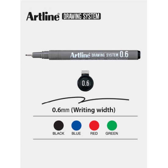 Marker Pentru Desen Tehnic Artline, Varf Fetru 0.6mm - Albastru