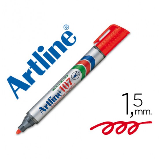 Permanent Marker Artline 107, Corp Plastic, Varf Rotund 1.5mm - Rosu