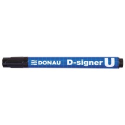 Permanent Marker, Varf Rotund 2-4mm, Corp Plastic, Donau D-signer U - Negru
