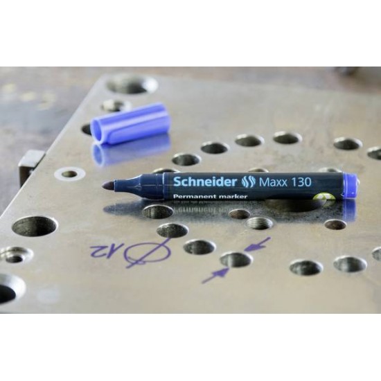 Permanent Marker Schneider Maxx 130, Varf Rotund 1-3mm - Albastru