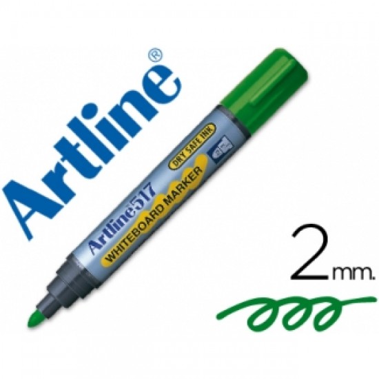 Marker Pentru Tabla De Scris Artline 517 - Dry Safe Ink, Varf Rotund 2.0mm - Verde