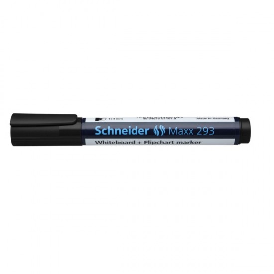Marker Schneider Maxx 293, Pentru Tabla De Scris+flipchart, Varf Tesit 2-5mm - Negru