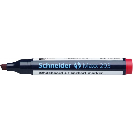 Marker Schneider Maxx 293, Pentru Tabla De Scris+flipchart, Varf Tesit 2-5mm - Rosu