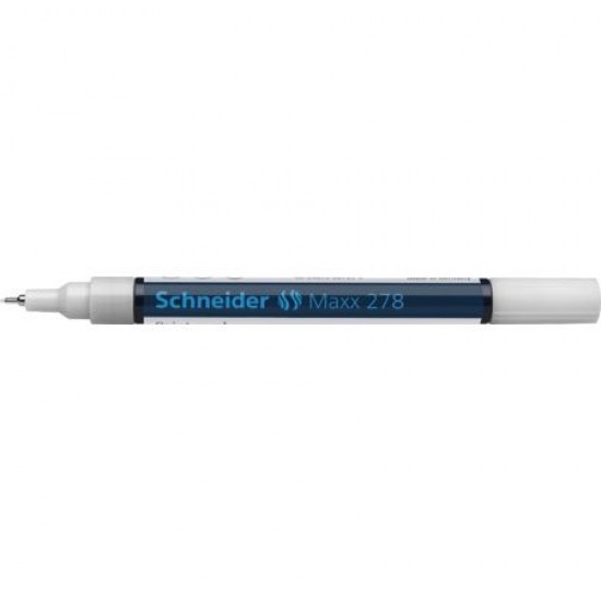 Marker Cu Vopsea Schneider Maxx 278, Varf Rotund 0.8mm - Alb