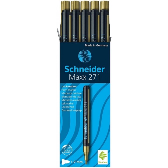 Marker Cu Vopsea Schneider Maxx 271, Varf Rotund 1-2mm - Auriu
