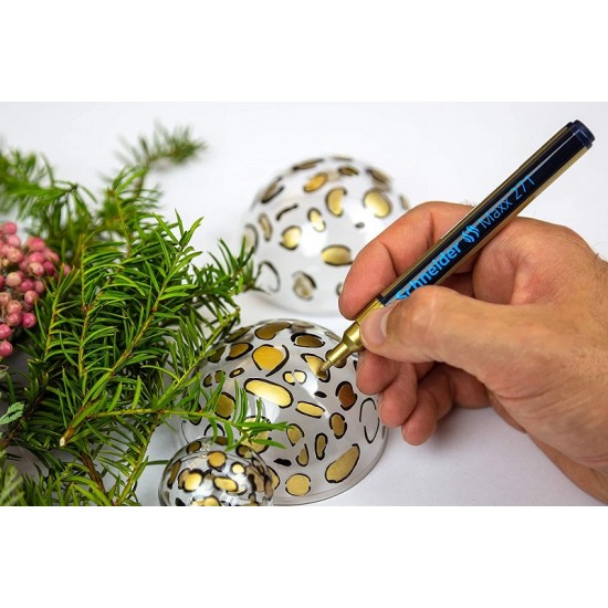 Marker Cu Vopsea Schneider Maxx 271, Varf Rotund 1-2mm - Auriu