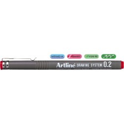 Marker Pentru Desen Tehnic Artline, Varf Fetru 0.2mm - Rosu Marker Pentru Desen Tehnic Artline, Varf Fetru 0.2mm - Rosu