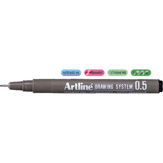 Marker Pentru Desen Tehnic Artline, Varf Fetru 0.5mm - Negru