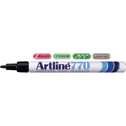Marker Artline 770, Pentru Pachete Congelate, Corp Metalic, Varf Rotund 1.0mm - Negru Marker Artline 770, Pentru Pachete Congelate, Corp Metalic, Varf Rotund 1.0mm - Negru