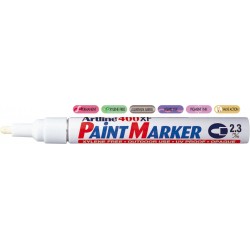 Marker Cu Vopsea Artline 400xf, Corp Metalic, Varf Rotund 2.3mm - Alb Marker Cu Vopsea Artline 400xf, Corp Metalic, Varf Rotund 2.3mm - Alb