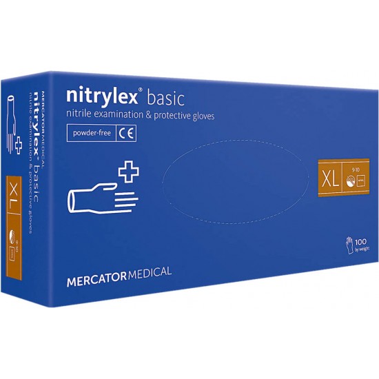 Manusi Nitril Albastre Xl, 100 Buc/cutie-nitrylex Basic