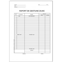 Raport Gestiune Zilnic, Format A4, 100 Coli/carnet