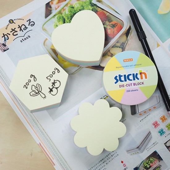 Notes Autoadeziv Die-cut - Hexagon, 61 X 70 Mm, 250 File, Stick"n - 5 Culori Pastel