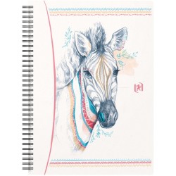 Caiet Cu Spirala A5, Oxford Boho Spirit, 60 File-90g/mp, Scribzee, Coperta Carton-dictando-zebra