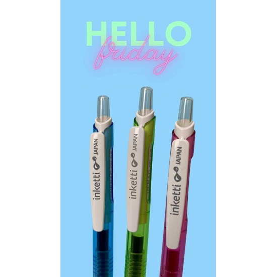 Pix Cu Gel Penac Inketti, Rubber Grip, 0.5mm, Corp Roz Transparent - Scriere Roz