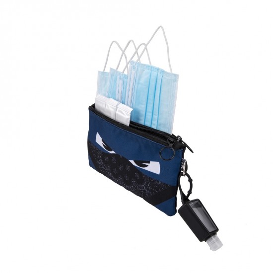 Penar Dublu Cu Fermoar Si Masca Material Textil, Zipit Face-it Bandit - Albastru