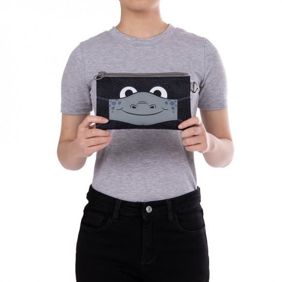 Penar Dublu Cu Fermoar Si Masca Material Textil, Zipit Face-it Masks - Negru