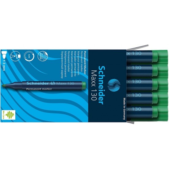 Permanent Marker Schneider Maxx 130, Varf Rotund 1-3mm - Verde
