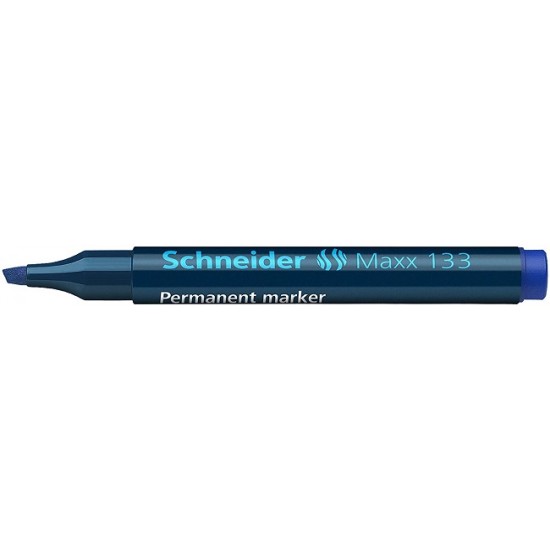 Permanent Marker Schneider Maxx 133, Varf Tesit 1+4mm - Albastru