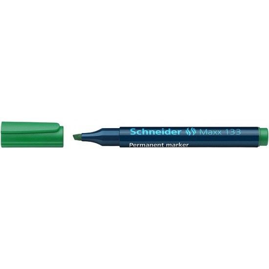 Permanent Marker Schneider Maxx 133, Varf Tesit 1+4mm - Verde