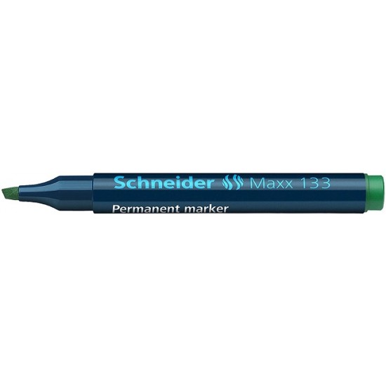 Permanent Marker Schneider Maxx 133, Varf Tesit 1+4mm - Verde