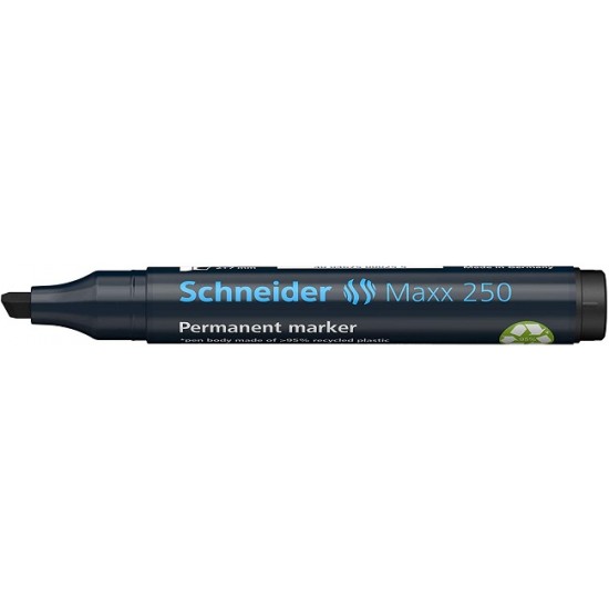 Permanent Marker Schneider Maxx 250, Varf Tesit 2+7mm - Negru