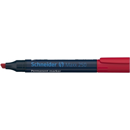 Permanent Marker Schneider Maxx 250, Varf Tesit 2+7mm - Rosu