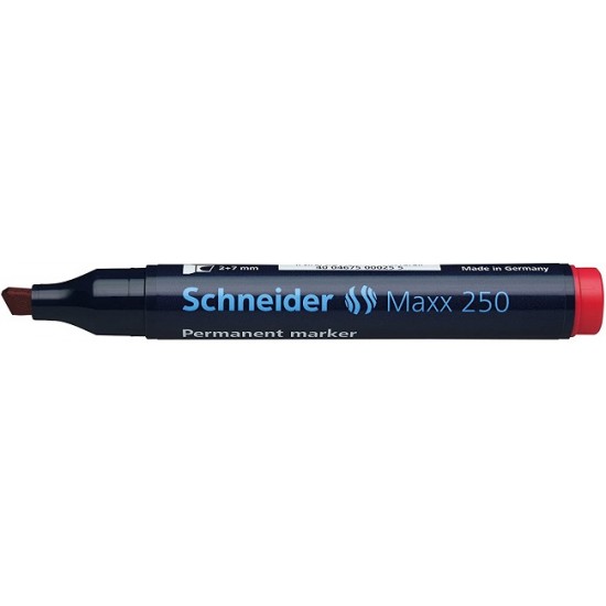 Permanent Marker Schneider Maxx 250, Varf Tesit 2+7mm - Rosu
