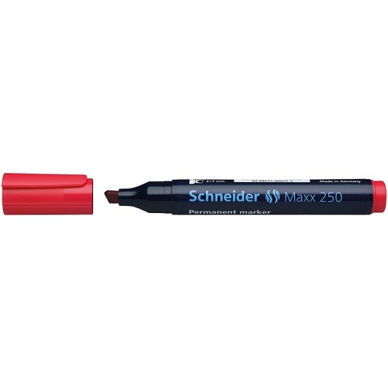 Permanent Marker Schneider Maxx 250, Varf Tesit 2+7mm - Rosu