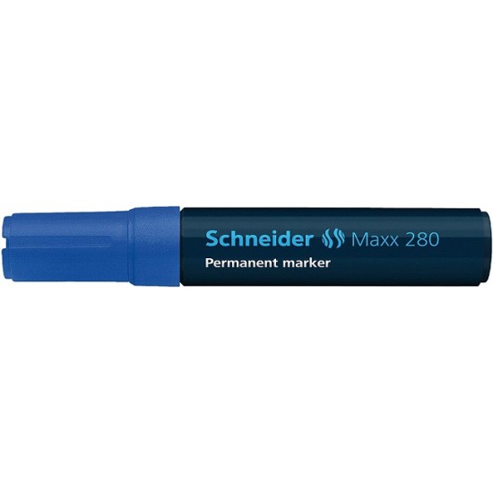 Permanent Marker Schneider Maxx 280, Varf Tesit 4+12mm - Albastru